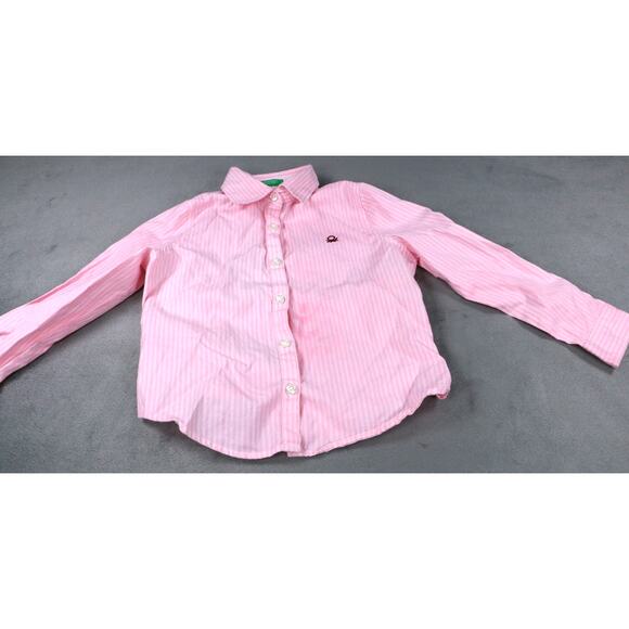 United Colors of Benetton Girls Pink Striped Button-Down Shirt Size XS 4 - Picture 5 of 14